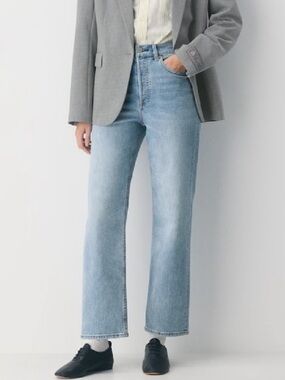 Classic Light Blue High-Rise Straight Jeans